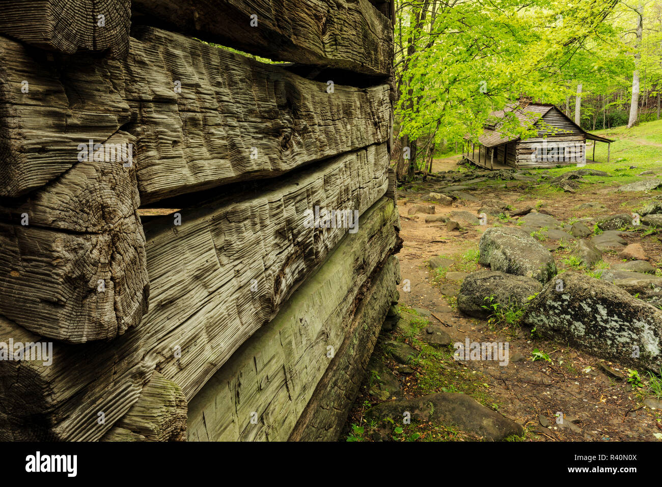 Noah 'Bud' Ogle barn and cabin, Roaring Fork Motor Nature Trail, Great ...