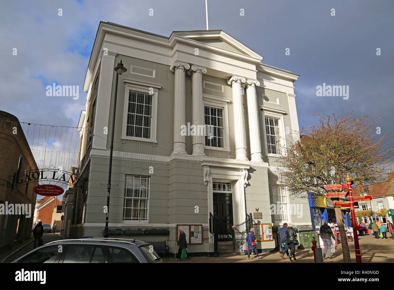 Town Hall, Market Hill, Sudbury, Babergh district, Suffolk, East Anglia ...