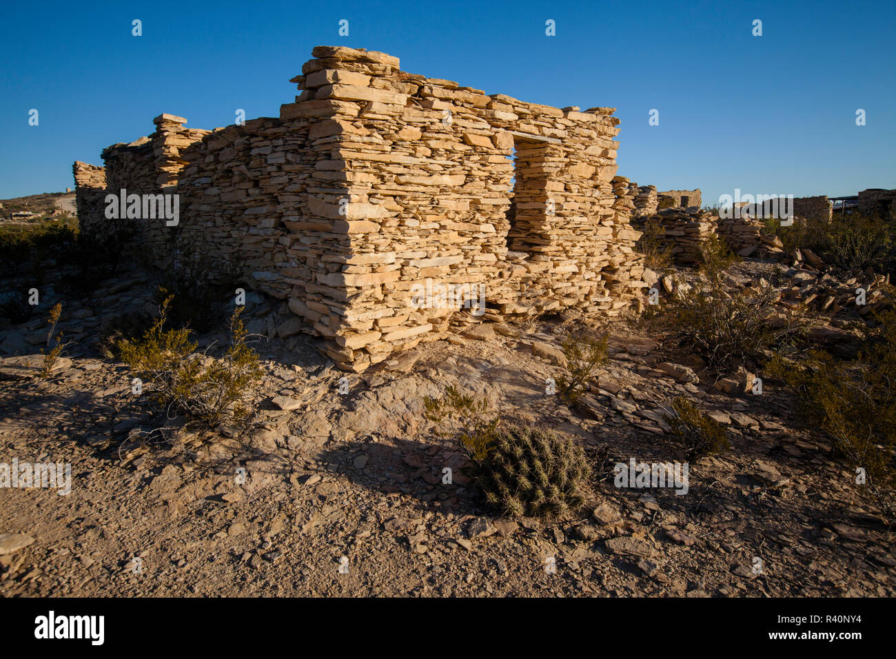 Stone Building Ruins In Old Mining Town Of Terlingua Texas Stock Photo Alamy