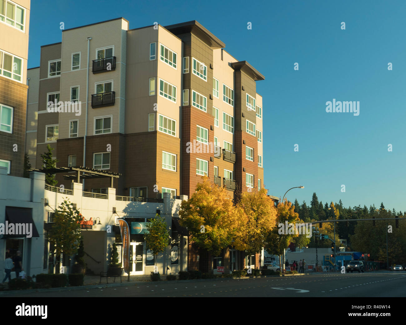 USA, Washington State, Bellevue. Apartment building in downtown