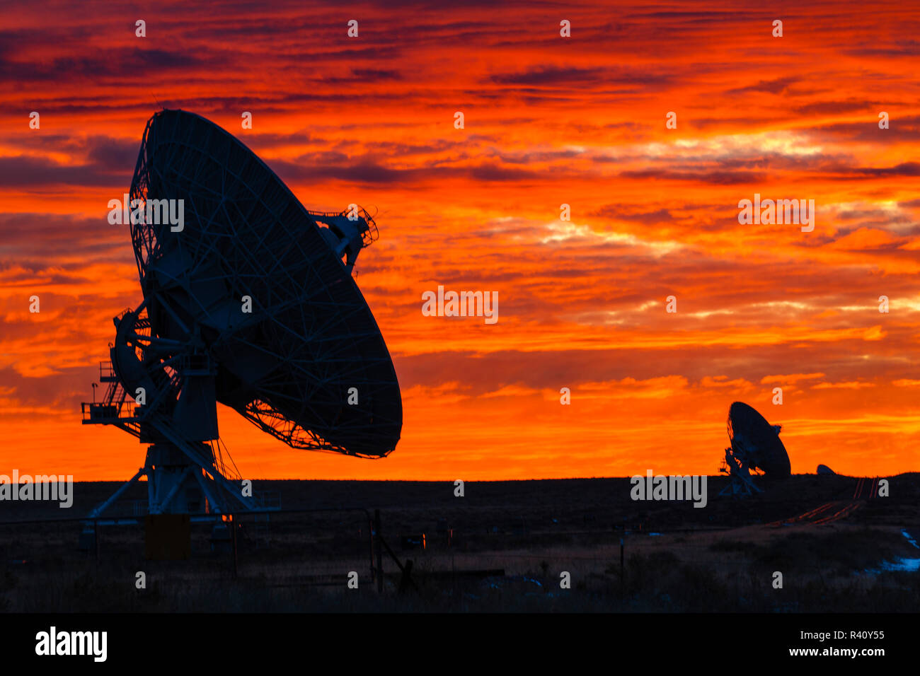 Radio Telescope at sunset Stock Photo Alamy