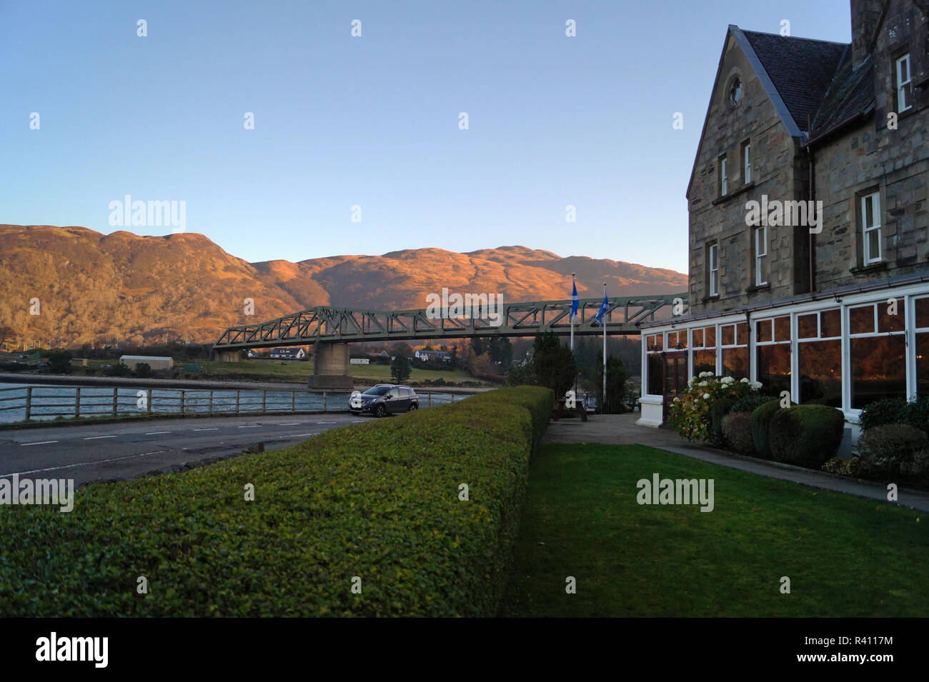 Ballachulish Hotel, Scenic Hotel Location in the Scottish Highlands.  Photo taken in Scotland Highlands during Autumn Stock Photo