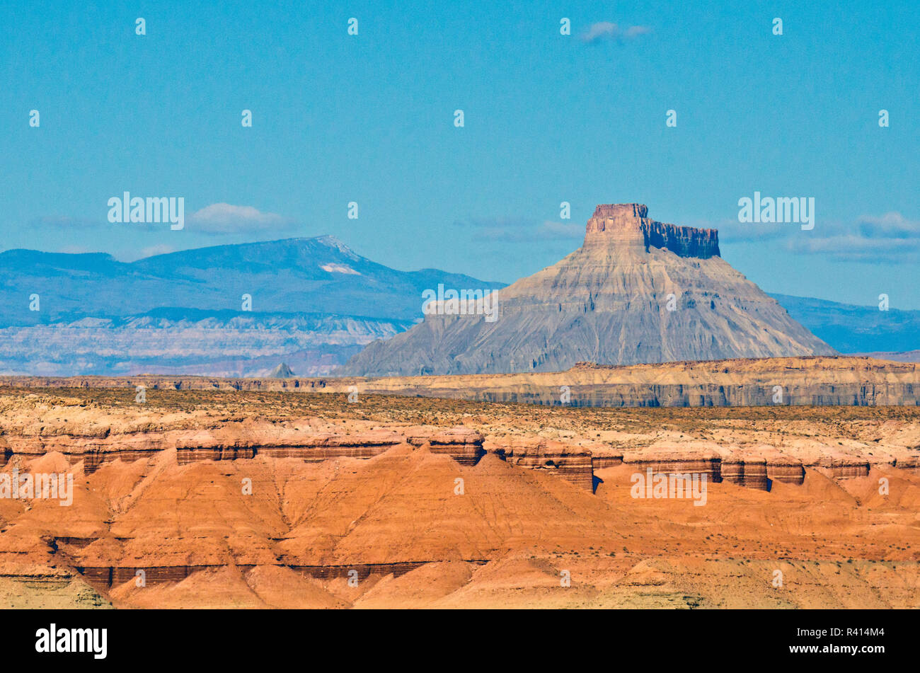 USA, Utah. Hanksville, Factory Butte Stock Photo