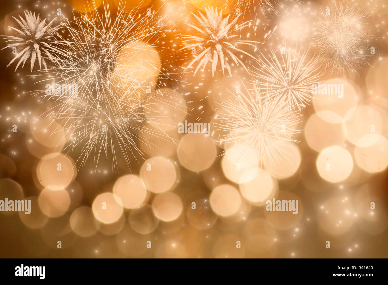 Abstract holiday background with fireworks and sparkling lights Stock ...