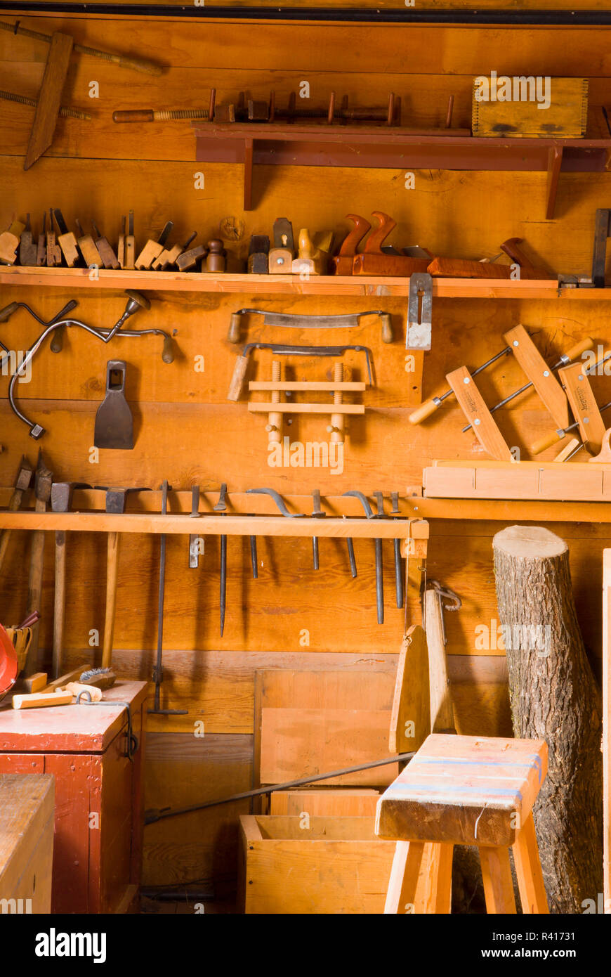 Tools in the carpenter shop, Fort Vancouver National Historic Site