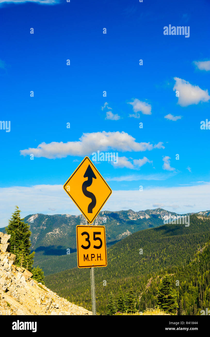 Road Scenic, Chinook Pass, just outside of Mt. Rainer National Park, Washington State, USA, Summer Scenic Stock Photo