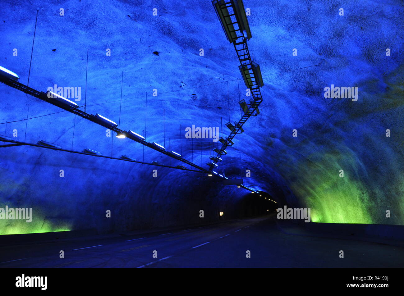 parking in lÃ¦rdalstunnelen longest road tunnel in the world Stock Photo Alamy