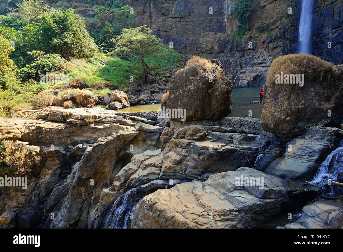 Curug Cimarinjung, Geopark Ciletuh, Sukabumi, West Java, Indonesia Stock Photo