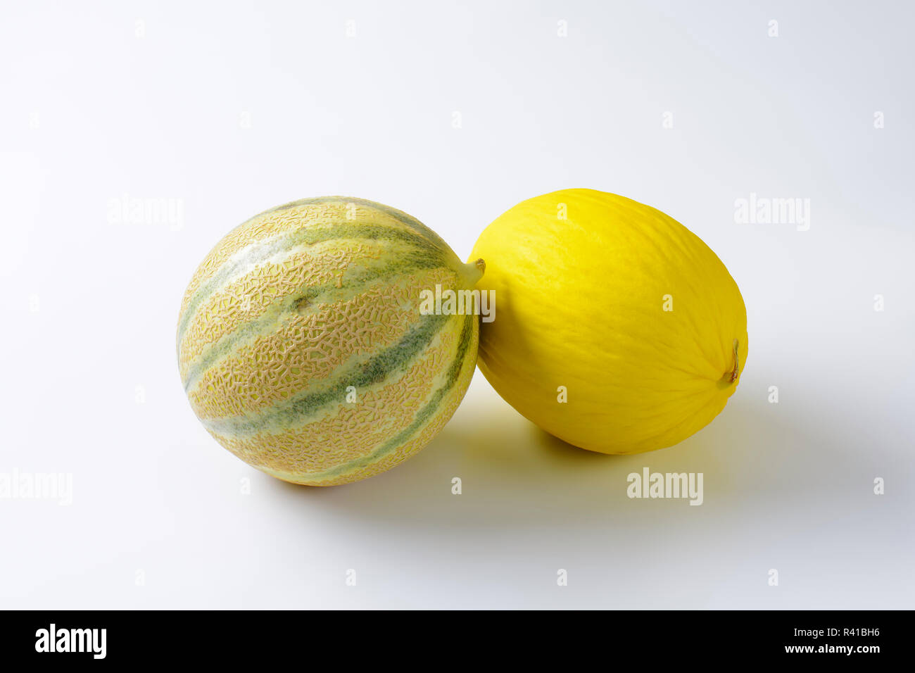 Cantaloupe and yellow melons Stock Photo Alamy