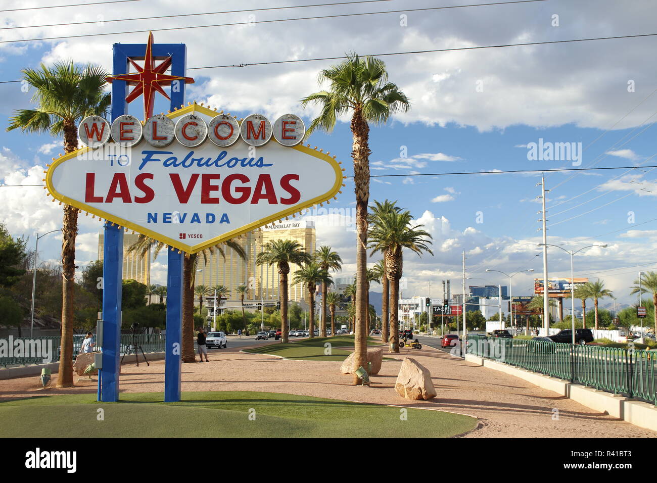 Welcome to Fabulous Las Vegas Nevada Sign inkl. Mandalay Bay Casino Stock Photo