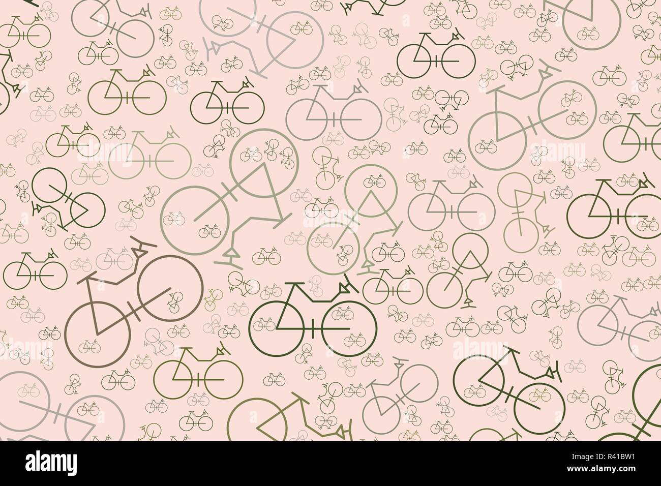 Outline of bicycle illustrations background abstract, hand drawn