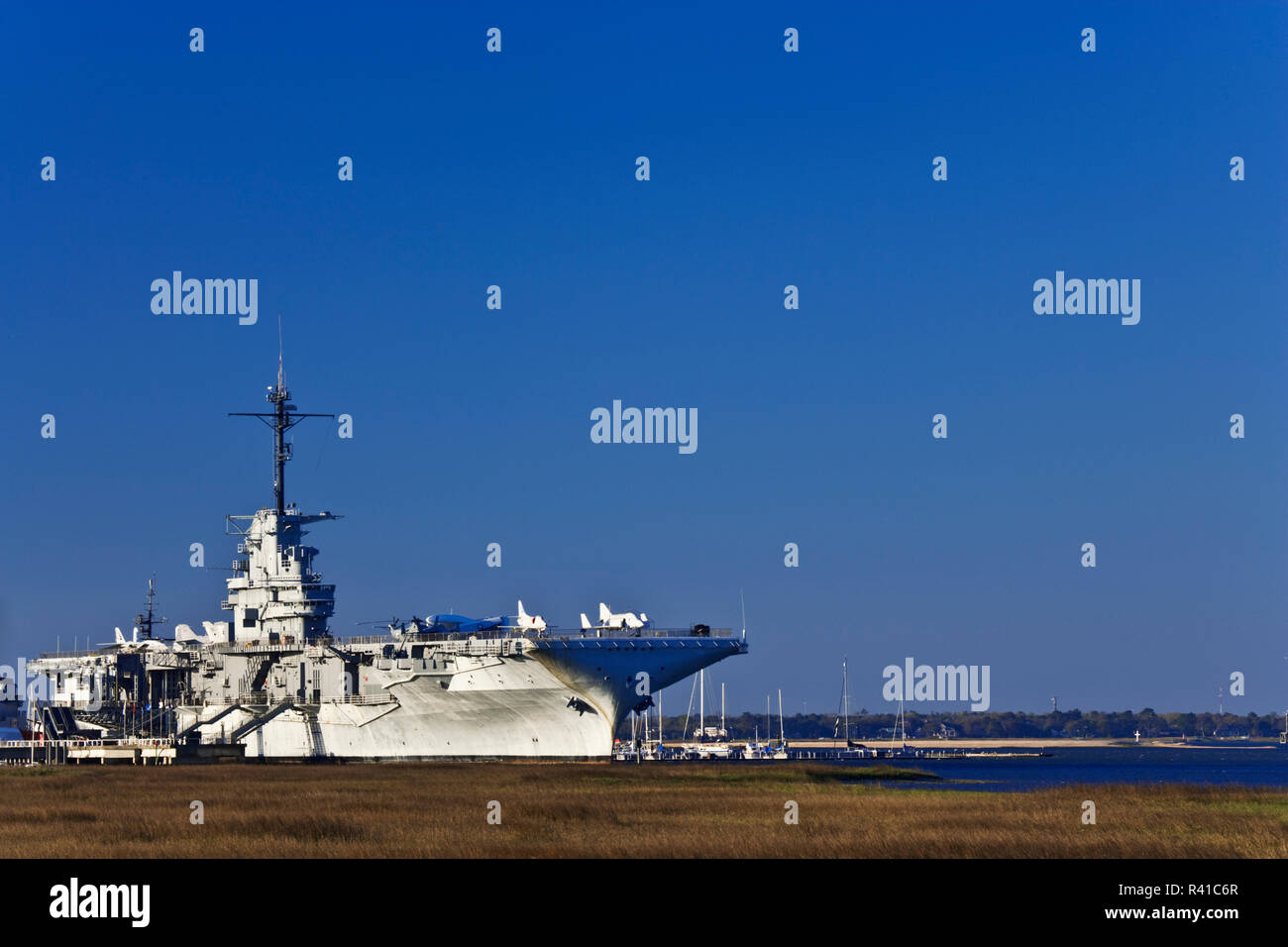 USA, South Carolina, Charleston. USS Yorktown docked at Charleston