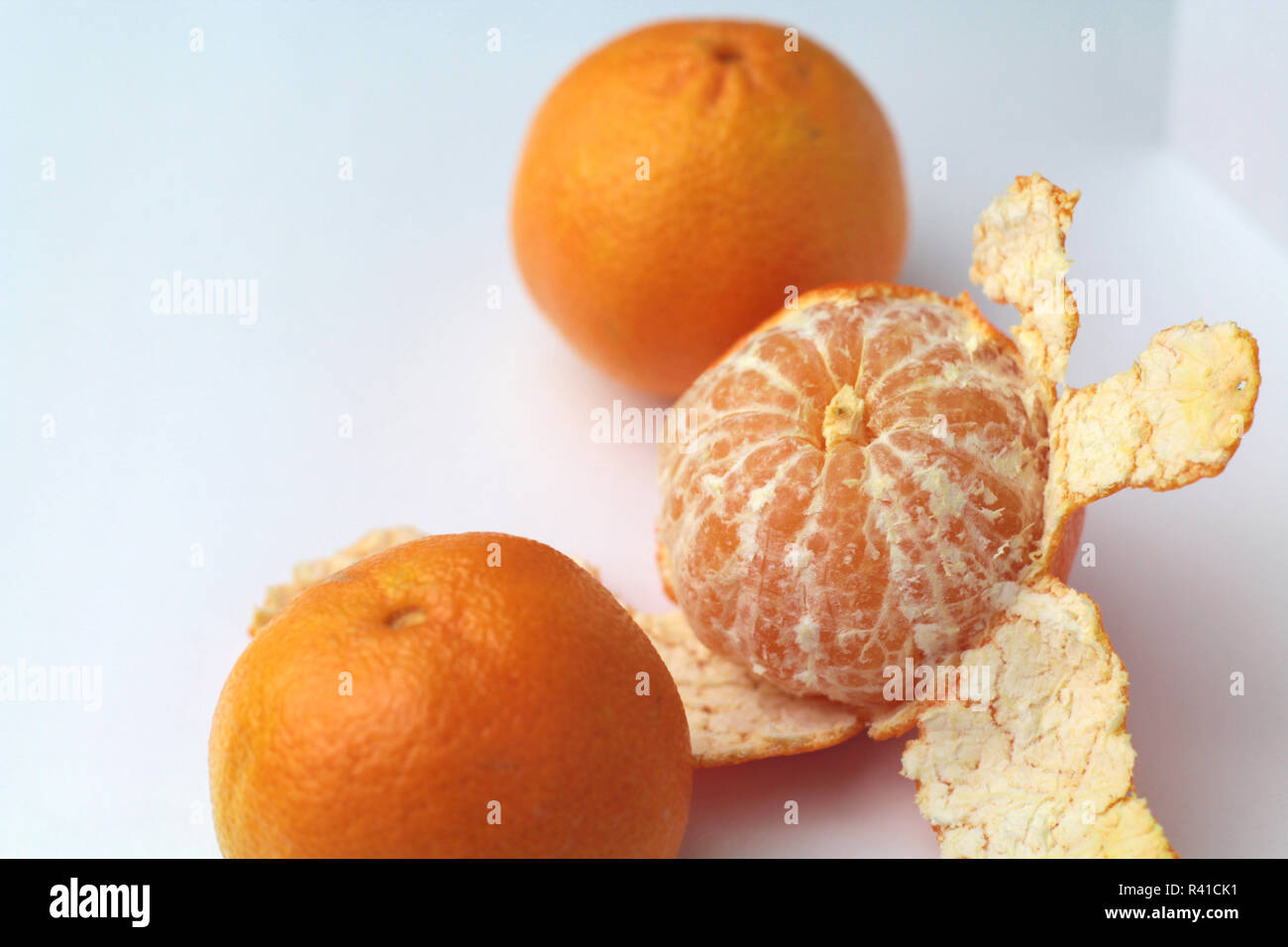 Mandarins, wholes and slices Stock Photo