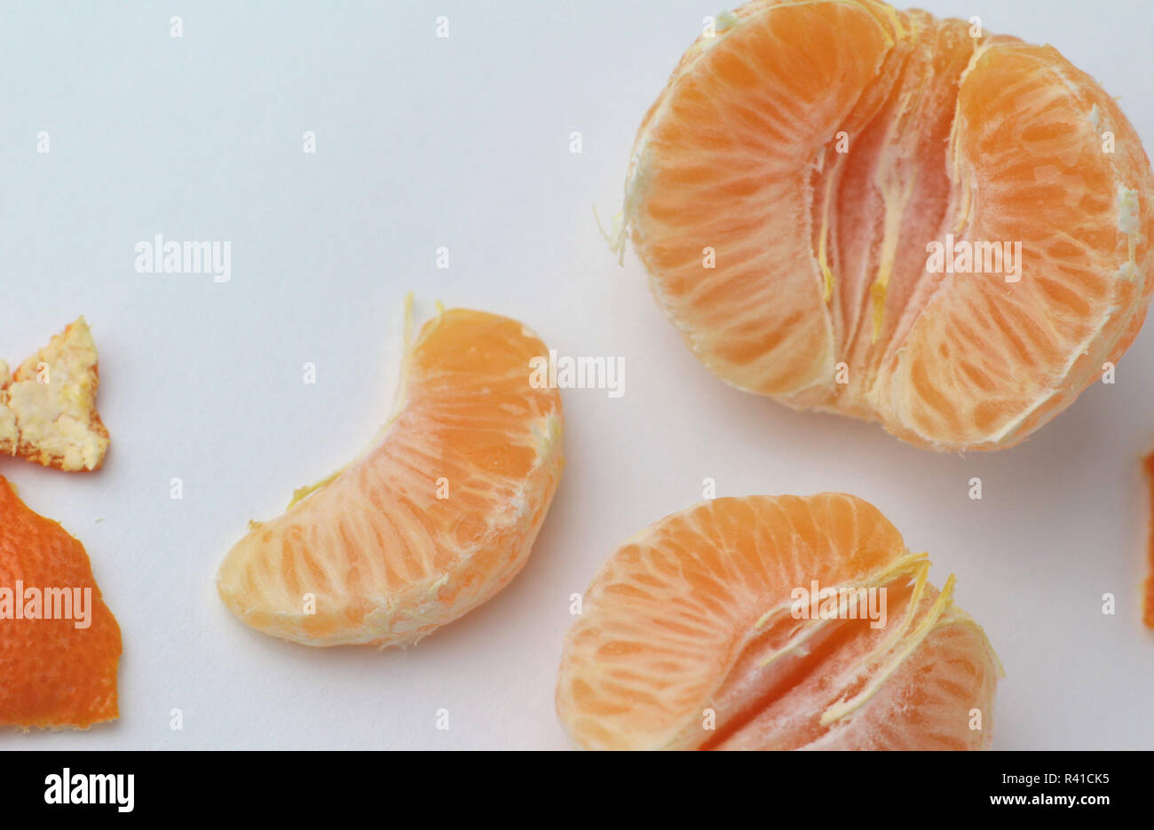 Mandarins, wholes and slices Stock Photo