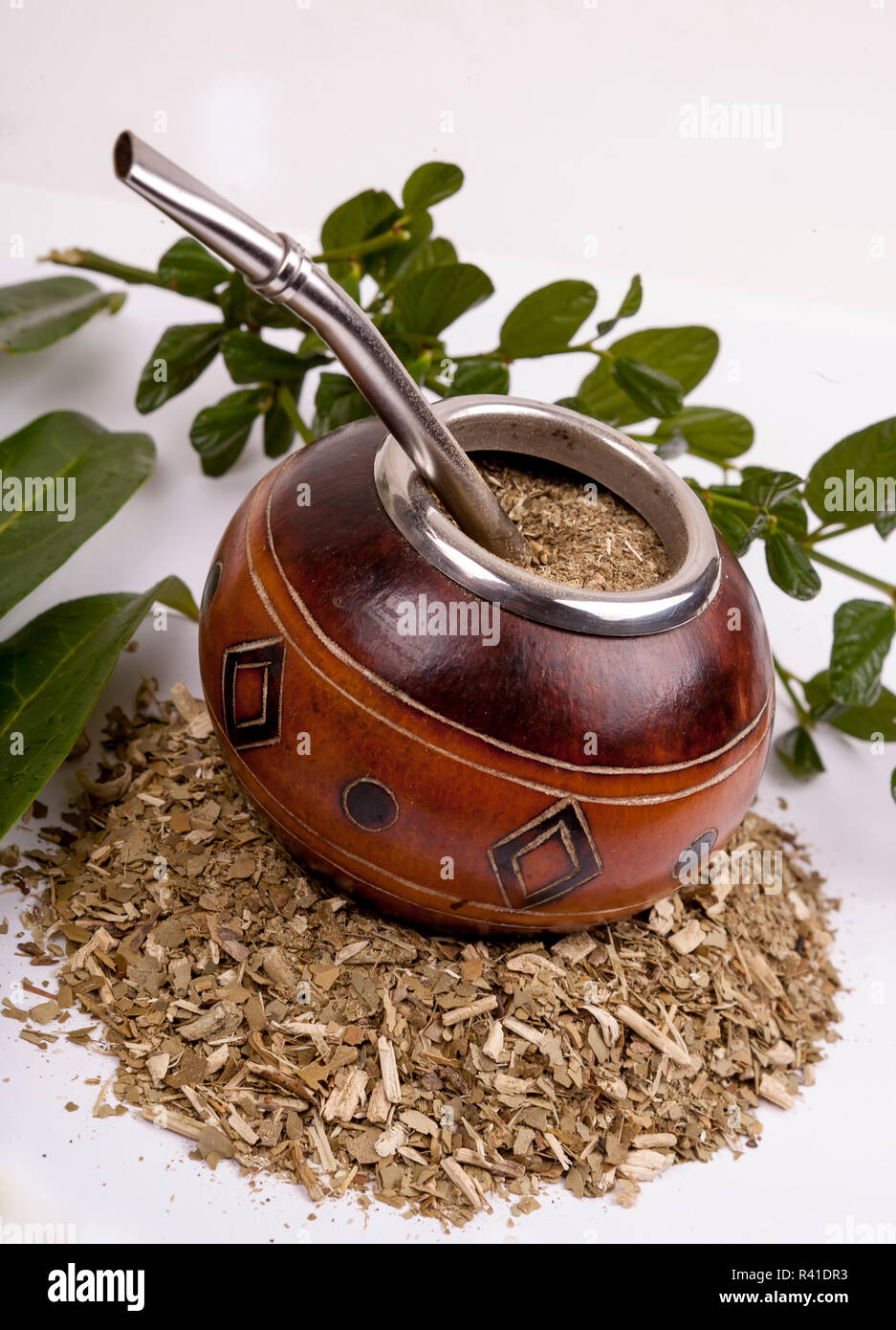 Yerba mate cup and straw, traditional drink of Argentina Stock Photo Alamy