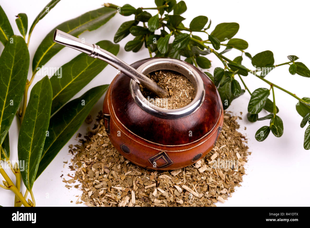 Yerba mate cup and straw, traditional drink of Argentina Stock Photo - Alamy