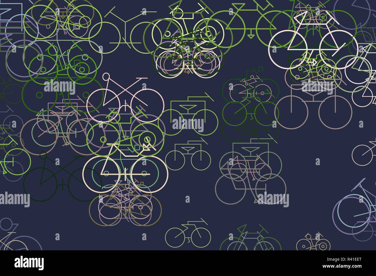 Abstract hand drawn outline of bicycle, artistic for graphic design ...