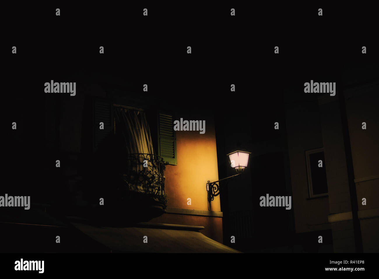 open windows at night Stock Photo Alamy