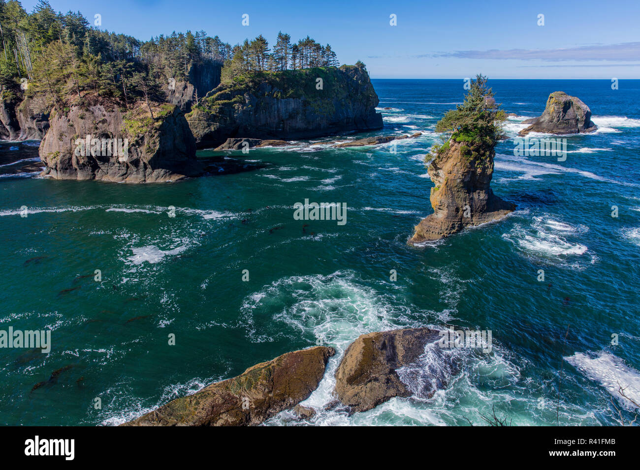 Cove and sea stacks at Cape Flattery near Neah Bay, Washington State