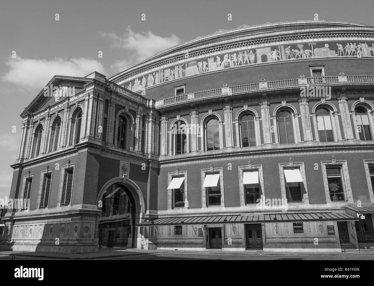 Black and white Royal Albert Hall in London Stock Photo - Alamy