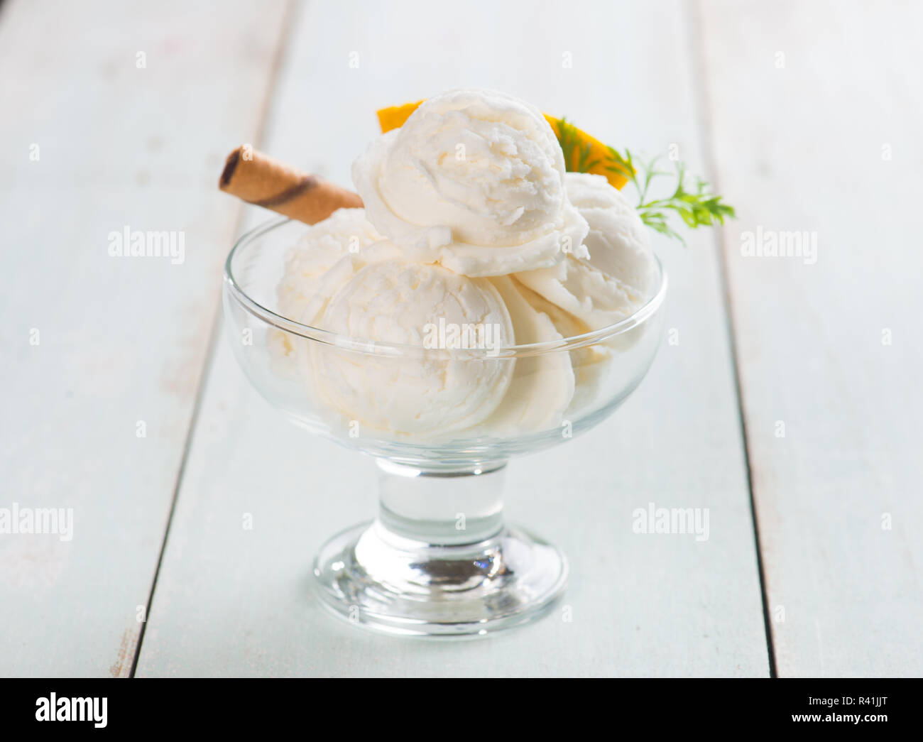 vanilla ice cream with background Stock Photo - Alamy