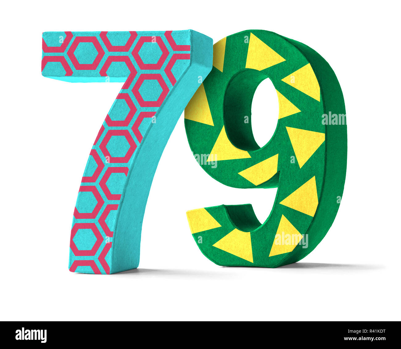 colorful cardboard number 79 Stock Photo - Alamy