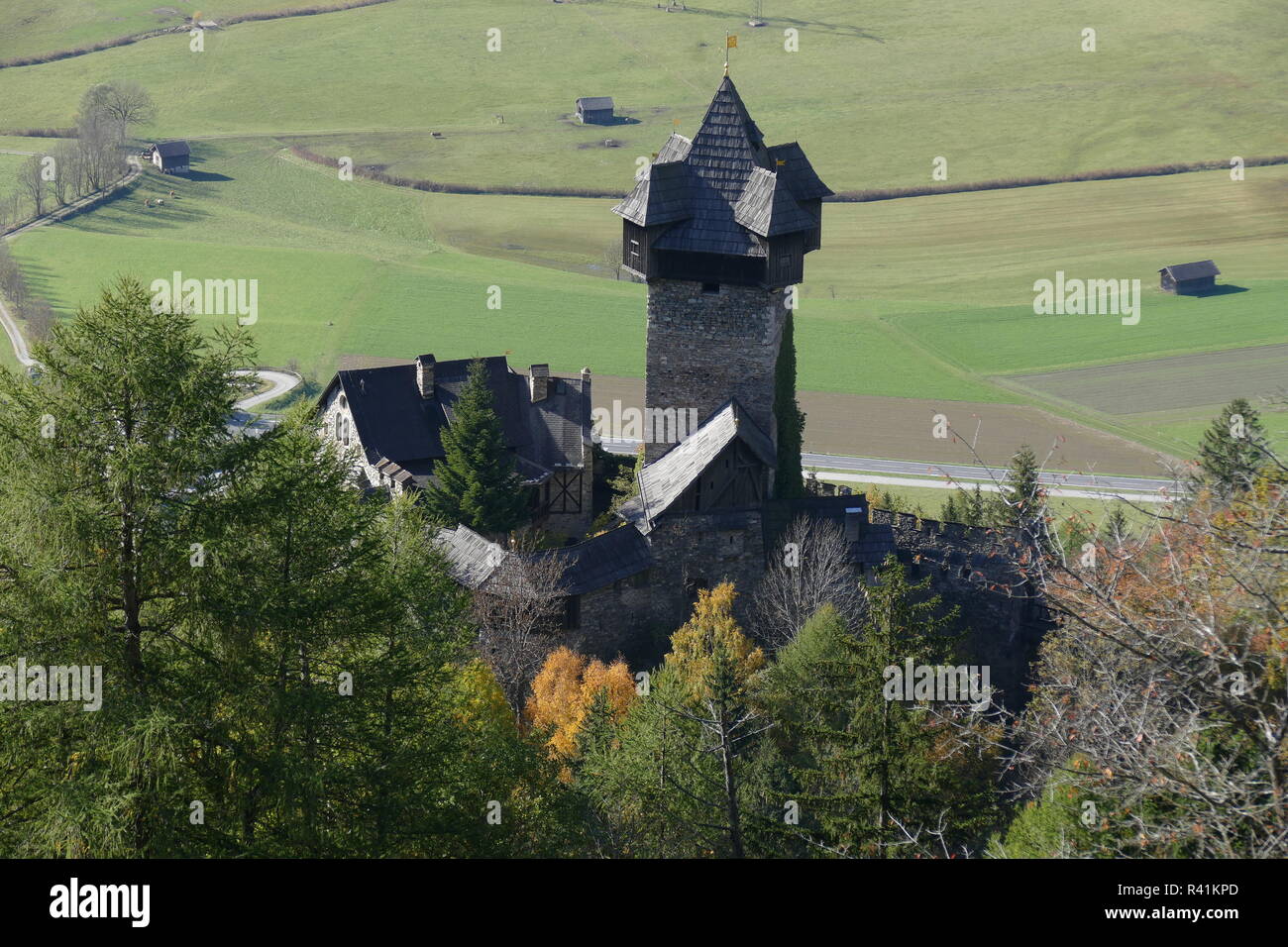falkenstein castle in obervellach Stock Photo