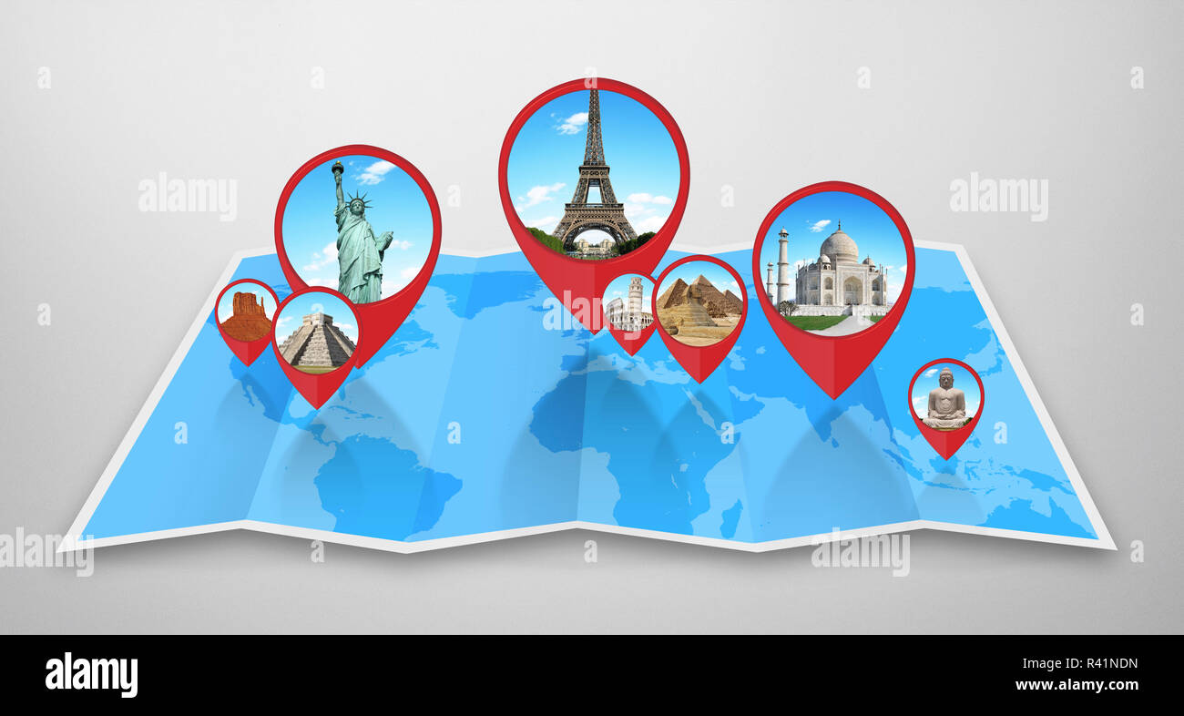 Pin map iconÂ on a blue map Stock Photo - Alamy