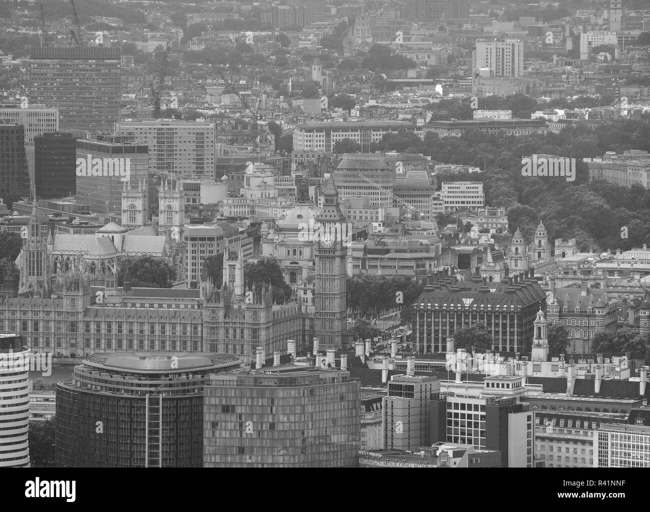Big ben aerial view Black and White Stock Photos & Images - Alamy