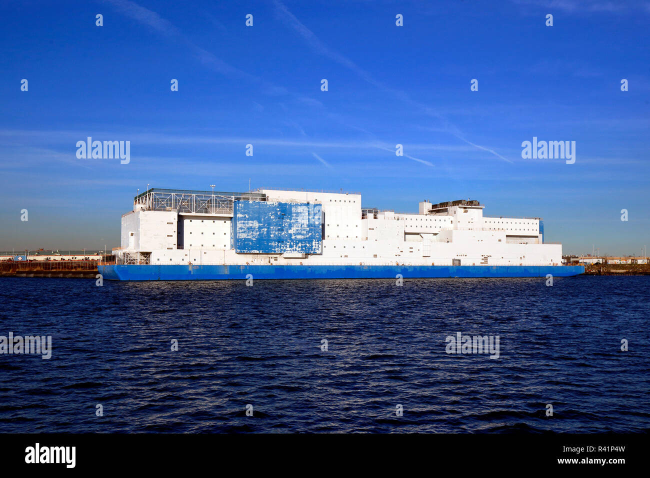 The Vernon C. Bain Prison Barge in New York City Stock Photo