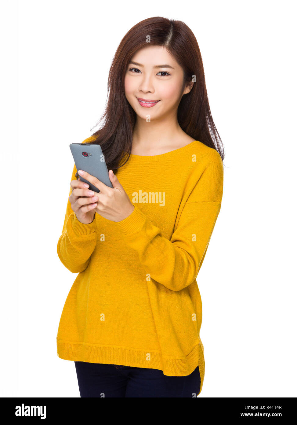 Asian woman use of the smartphone Stock Photo - Alamy