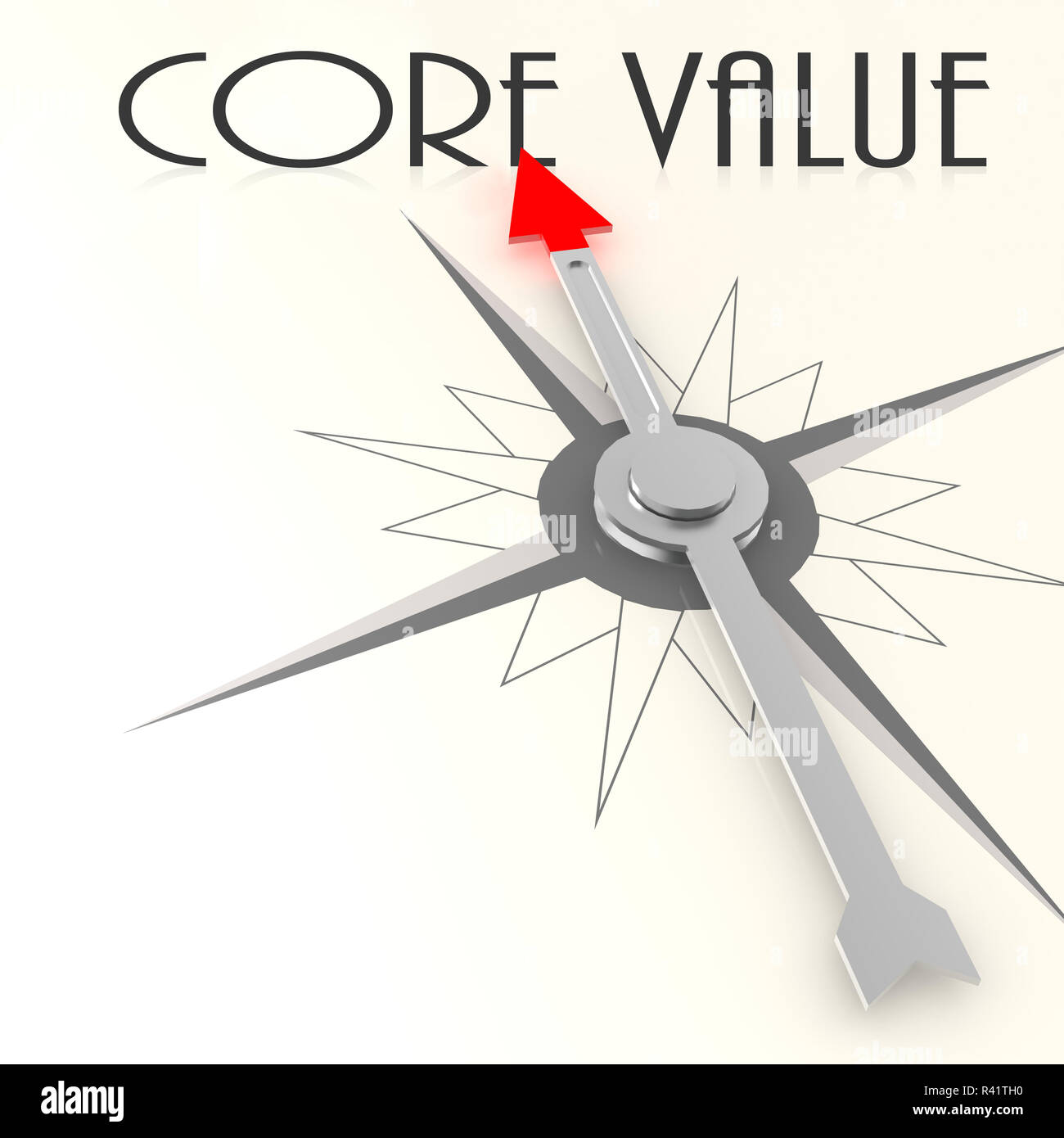 Compass with core value word Stock Photo Alamy