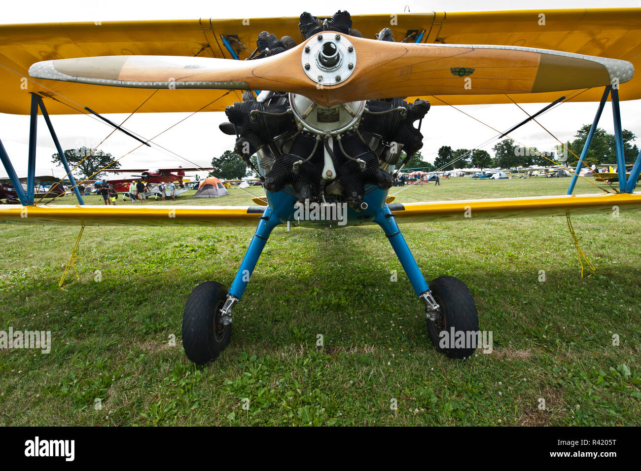 USA, Wisconsin, Oshkosh, AirVenture 2016, Vintage Aircraft, Boeing Stearman PT-17, Biplane Stock Photo