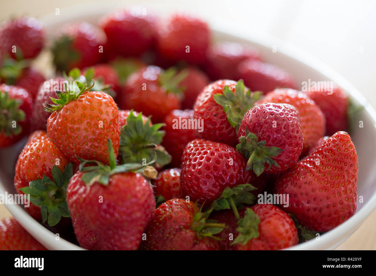 Fresh, handpicked strawberries Stock Photo