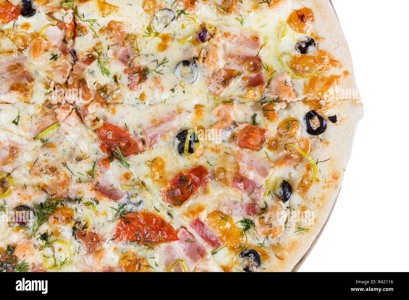 fresh hot fast food slices of pizza Stock Photo