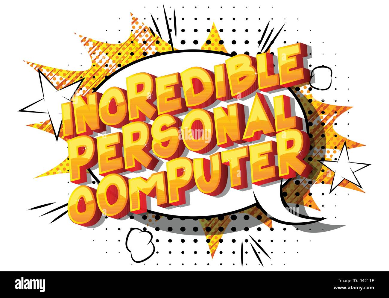 Incredible Personal Computer - Vector illustrated comic book style ...