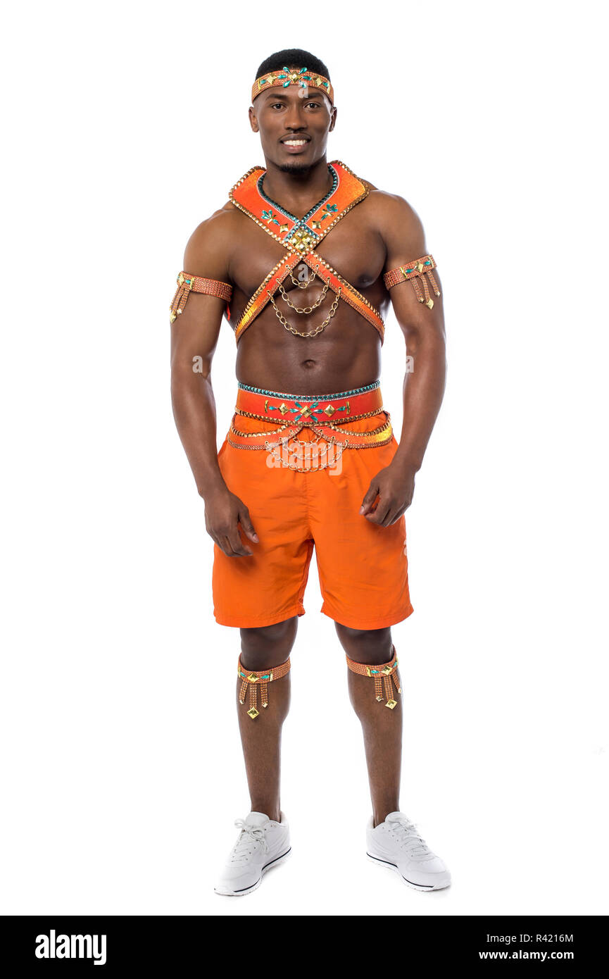Male samba dancer isolated on white Stock Photo Alamy