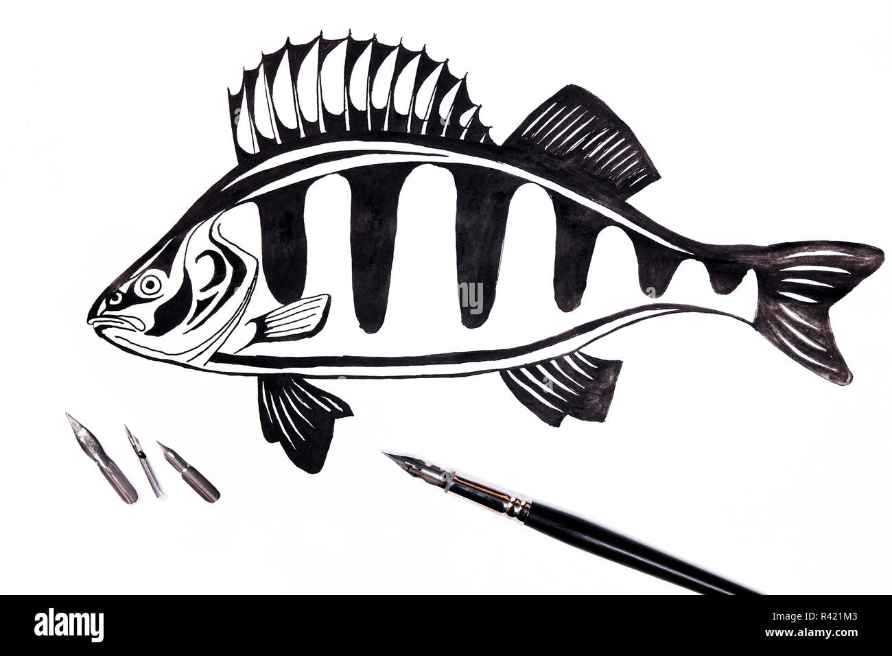 How to Draw a Perch With White Ink on Black Paper