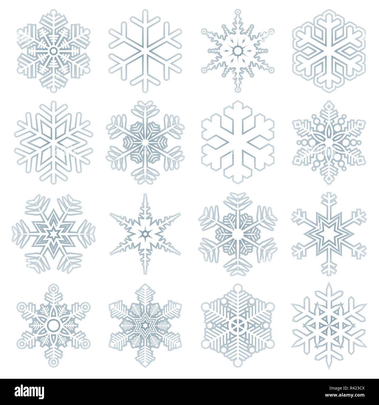 collection of blue snowflakes Stock Photo - Alamy