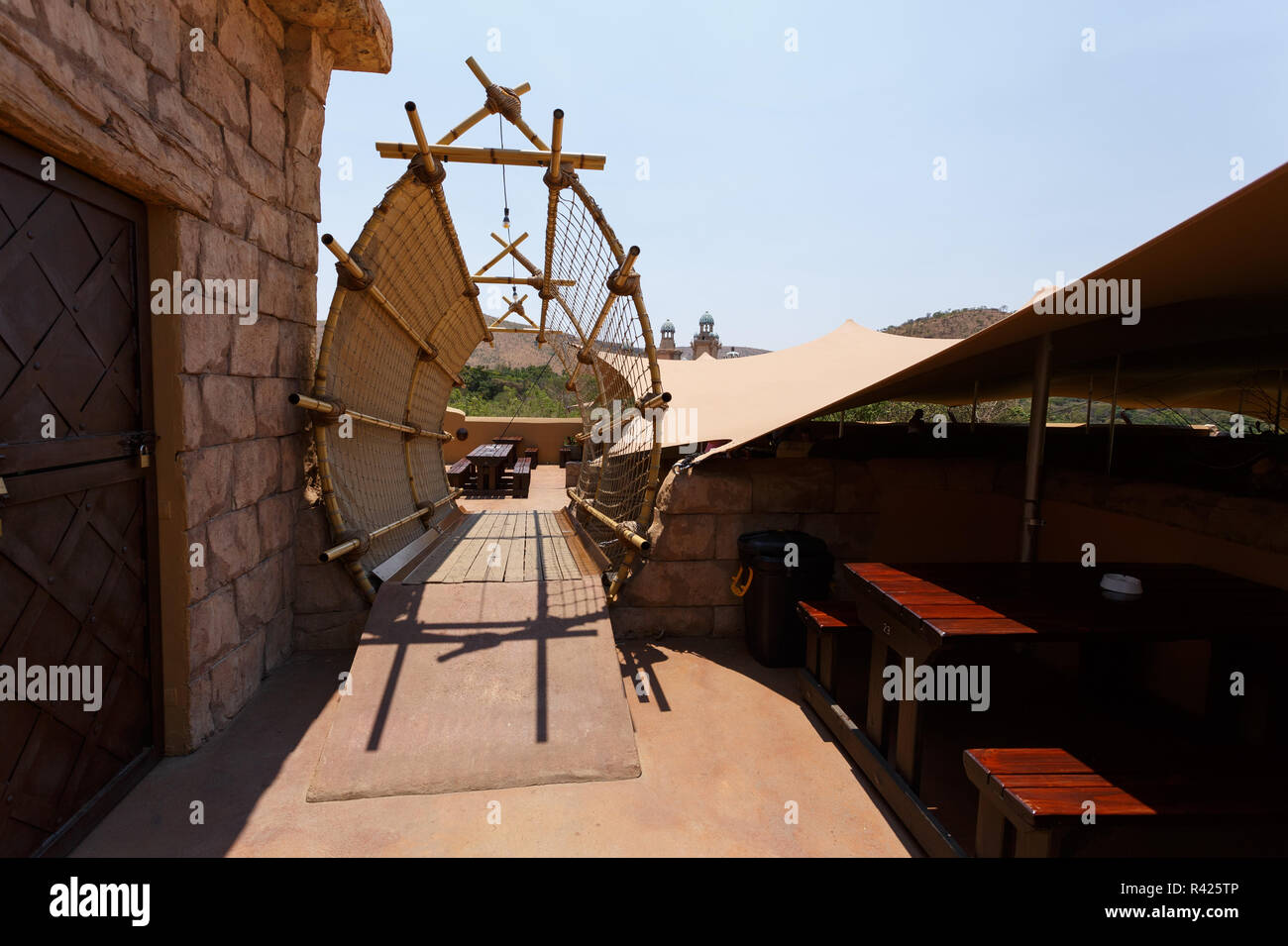 entry to rest area near maze, in Sun City South Africa Stock Photo - Alamy