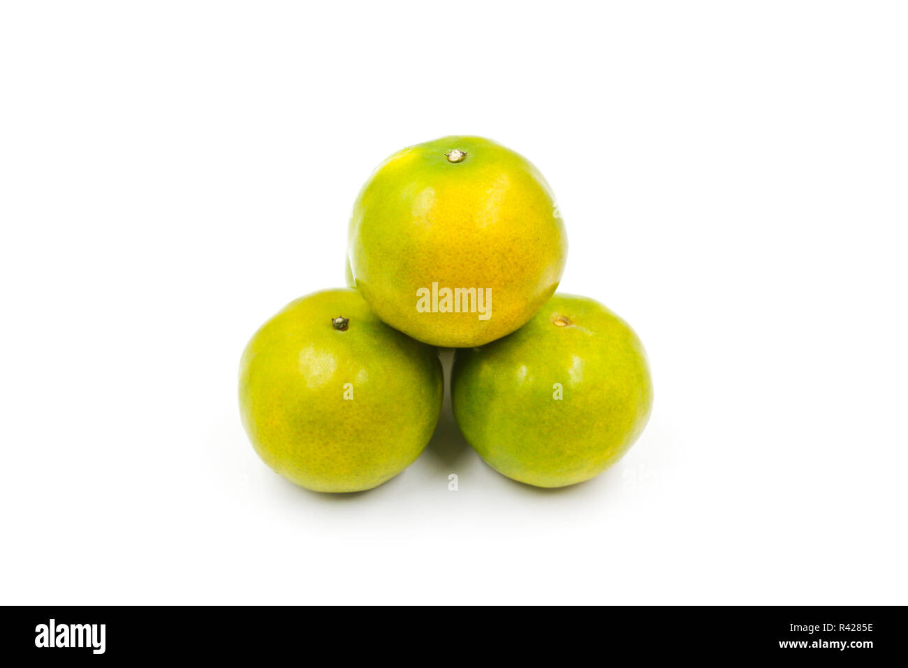 Fresh green tangerine isolated on white background Stock Photo Alamy