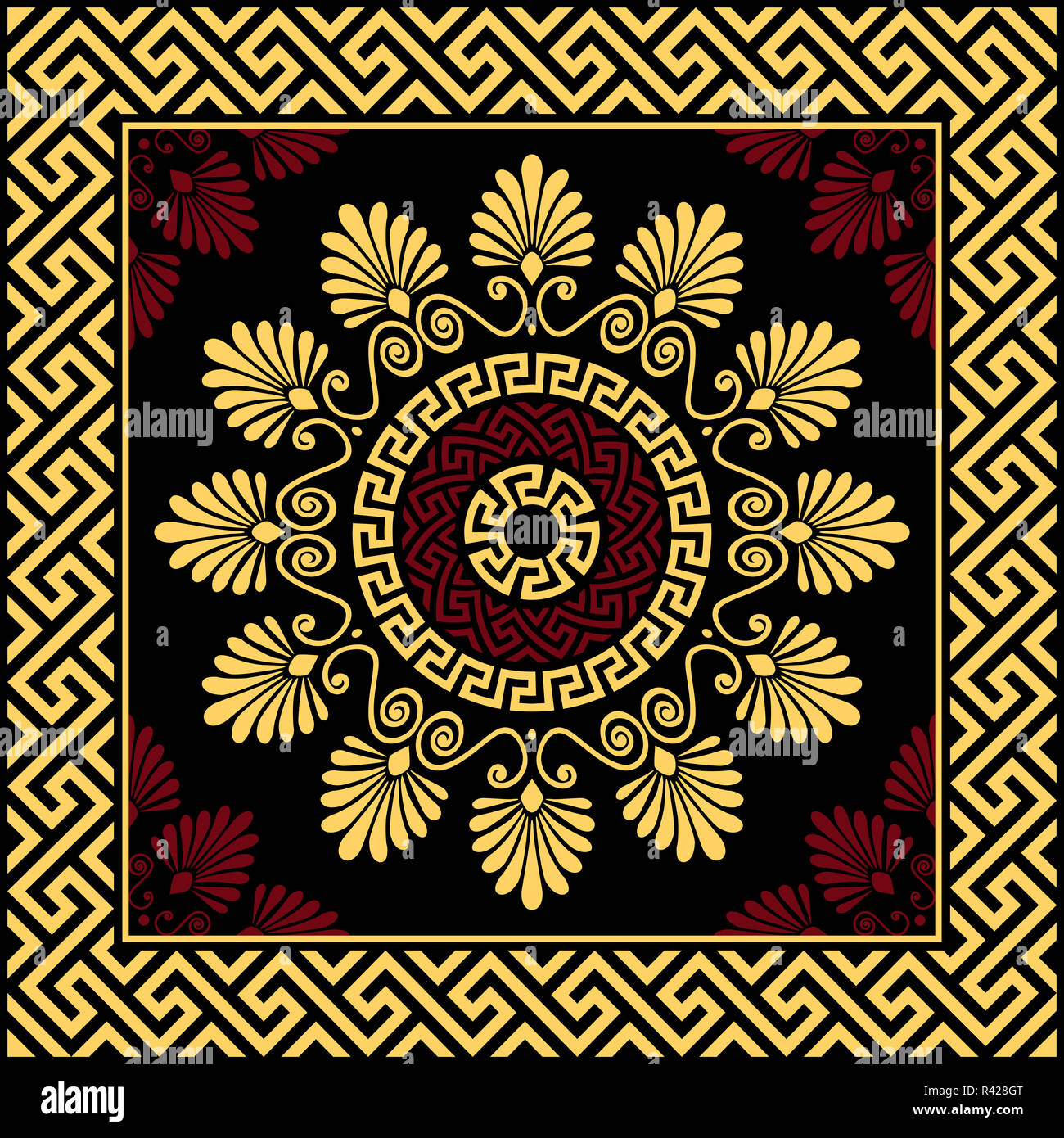 vector Traditional vintage gold Greek ornament Meander Stock Photo - Alamy