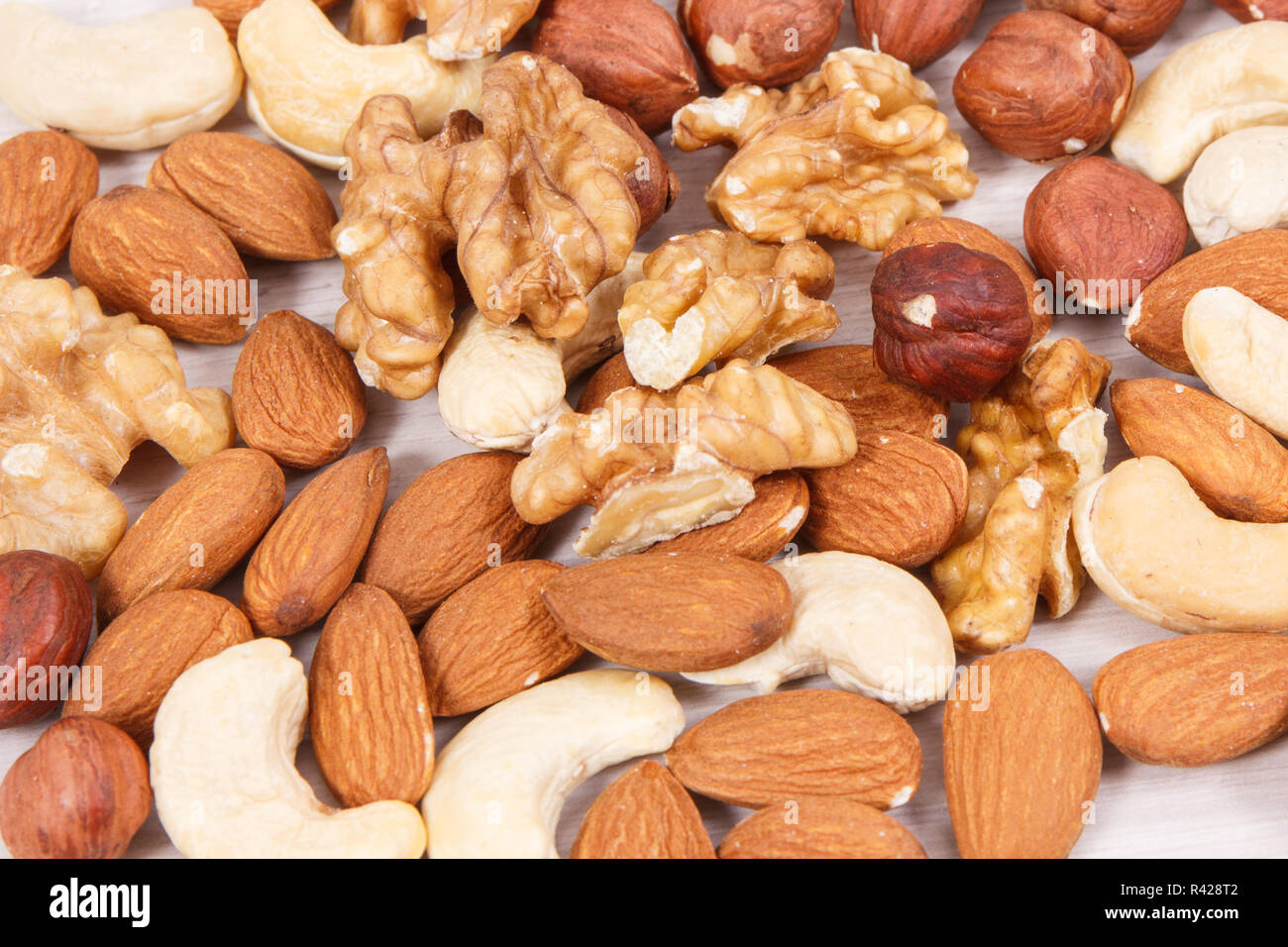 Healthy different nuts and almonds as source natural vitamins and
