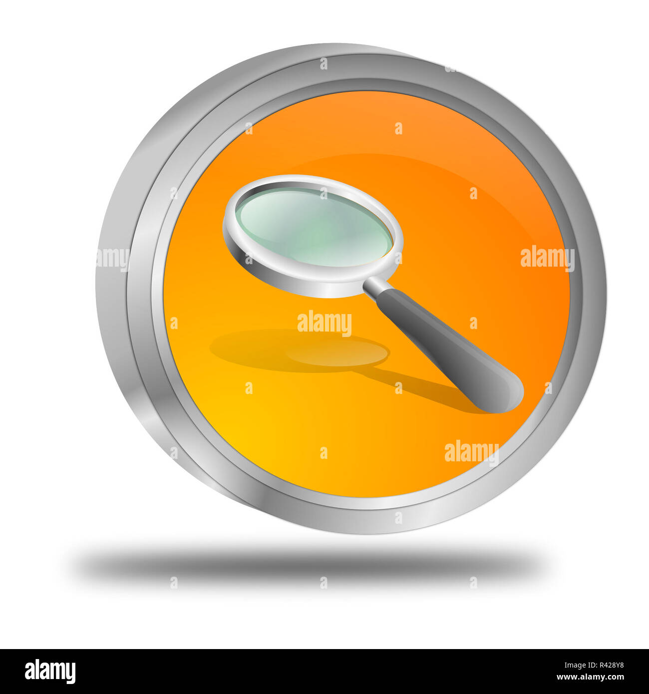 magnifying glass button Stock Photo Alamy