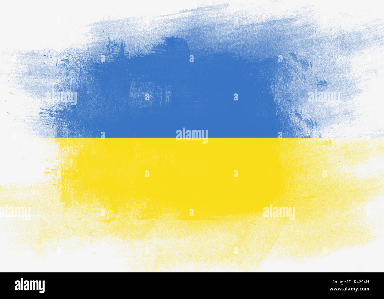 Flag of Ukraine painted with brush Stock Photo Alamy