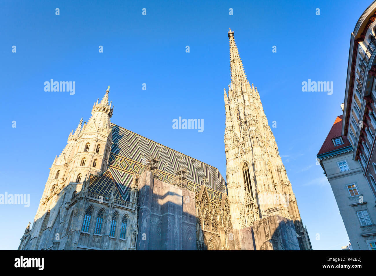 towers of Stephansdom, Vienna Stock Photo