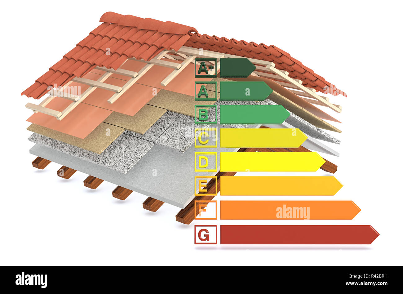 thermal insulation of a roof Stock Photo Alamy