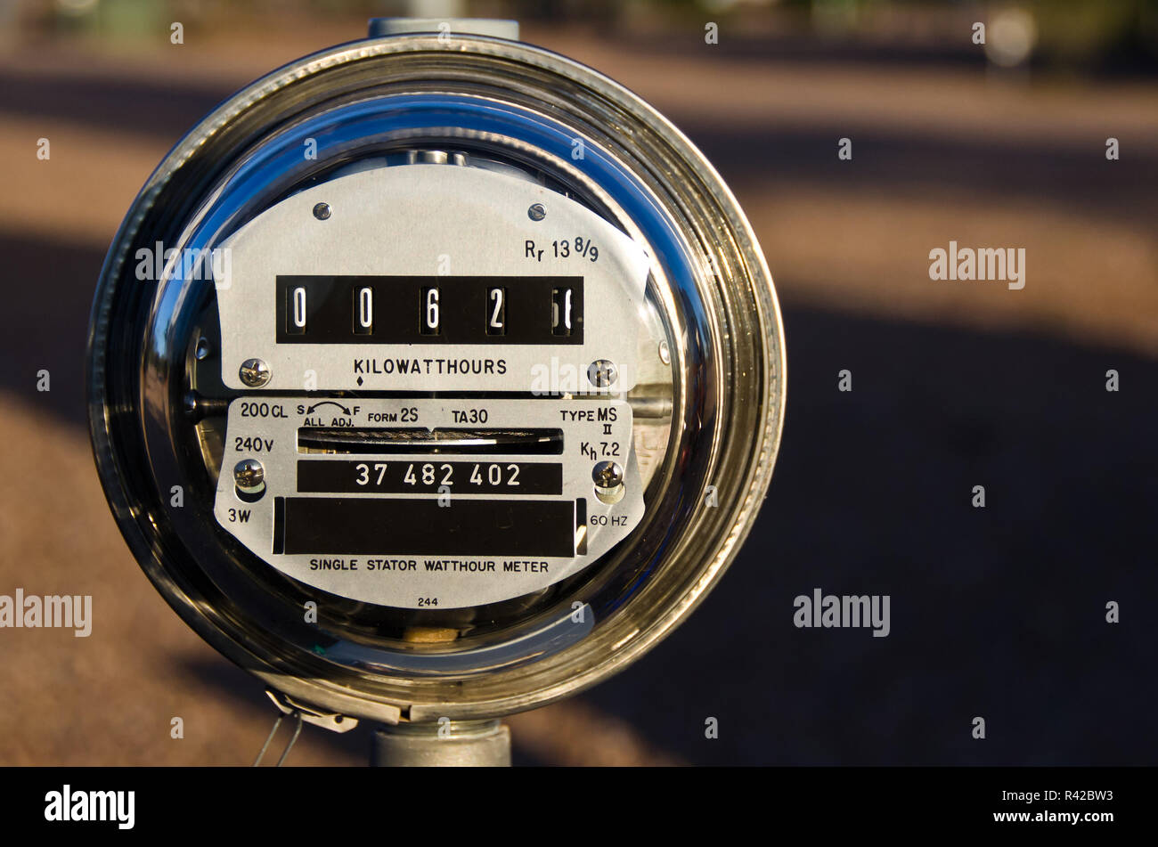 Electric Meter Displaying Current Power Consumption Stock Photo Alamy