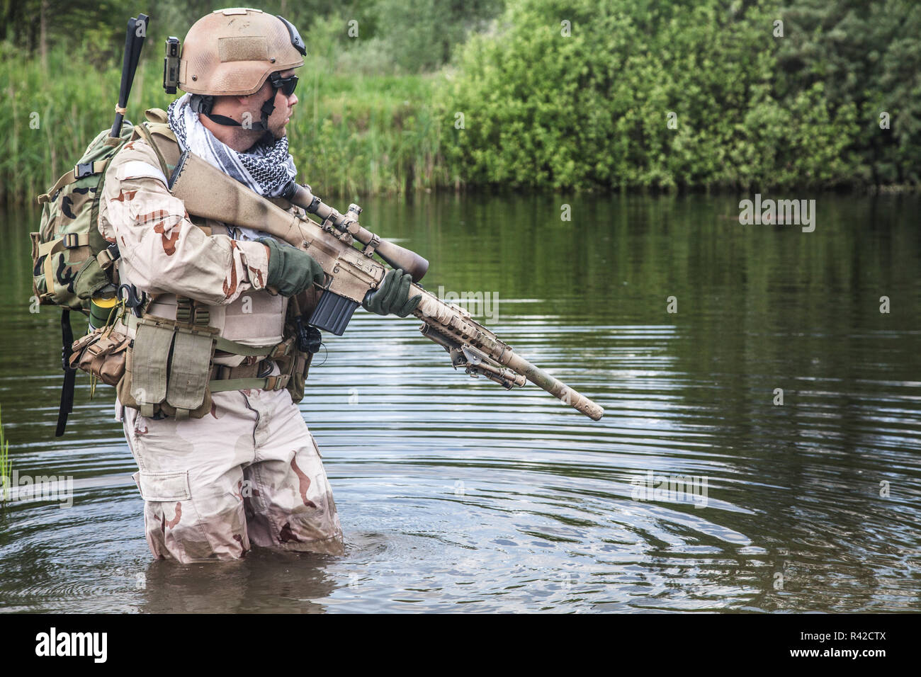 crossing the river Stock Photo - Alamy