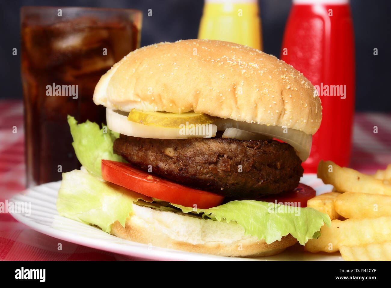 Burger And Fries Stock Photo Alamy